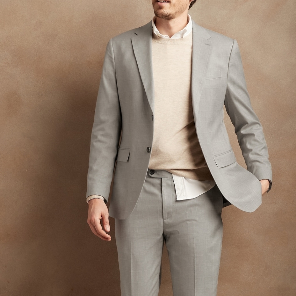 Gorgeous Windowpane Plaid Suit